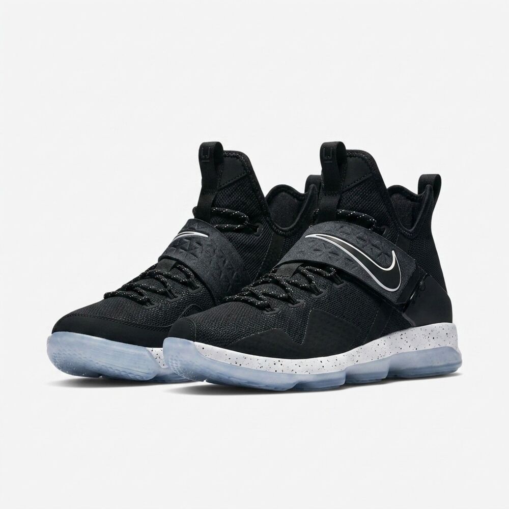 Nike LeBron 14 GS Black Ice Basketball Shoes Black White Size 6.5Y